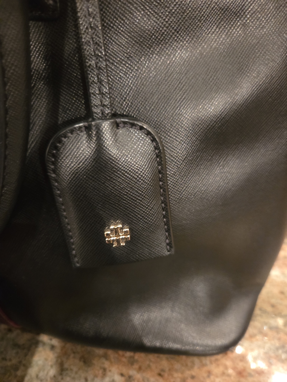 Tory Burch Black & Burgundy Leather Satchel with Matching Wallet - Picture 4 of 13